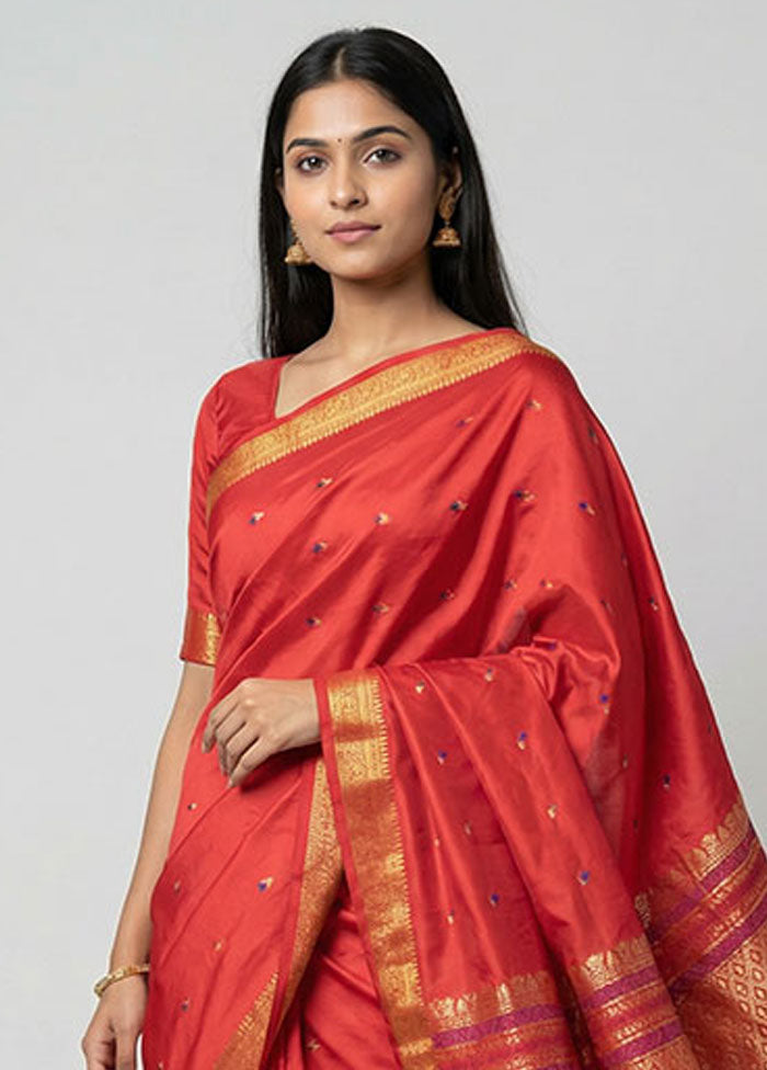 Pink Kanjivaram Silk Saree With Blouse Piece