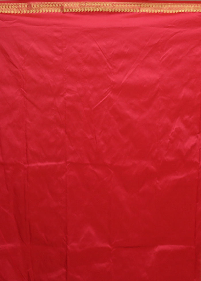 Pink Kanjivaram Silk Saree With Blouse Piece
