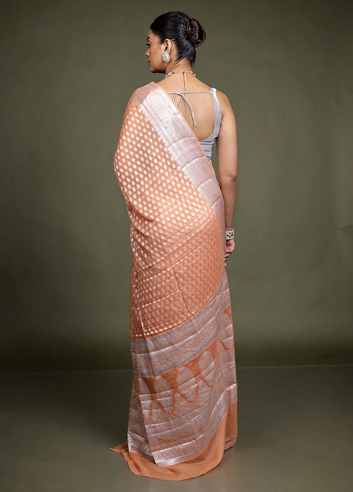 Pink Kora Silk Saree With Blouse Piece