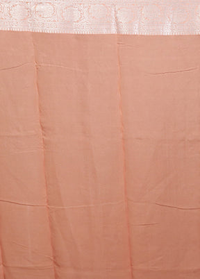 Pink Kora Silk Saree With Blouse Piece