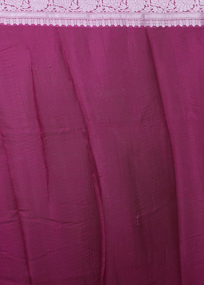 Pink Kora Silk Saree With Blouse Piece