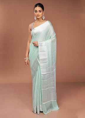 Green Kora Silk Saree With Blouse Piece