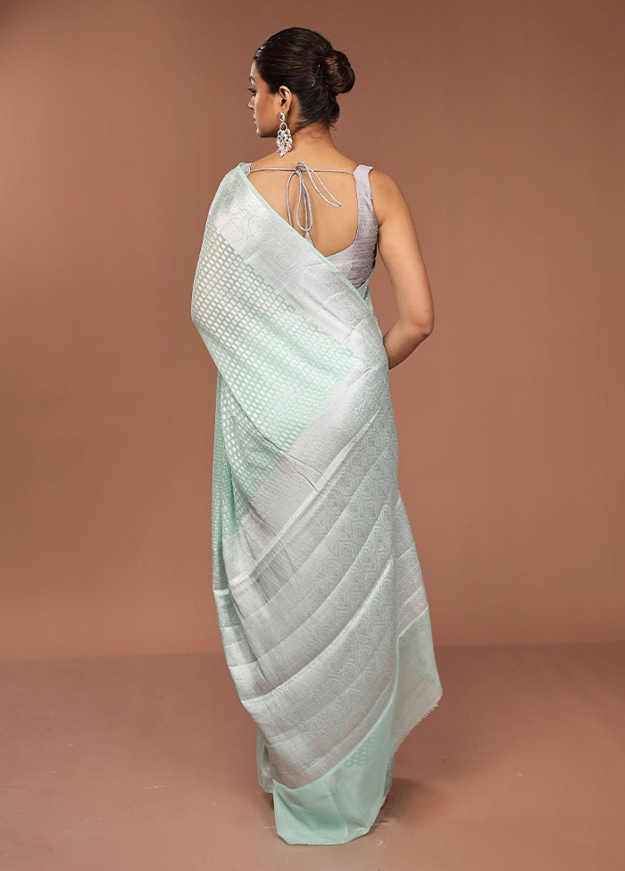 Green Kora Silk Saree With Blouse Piece