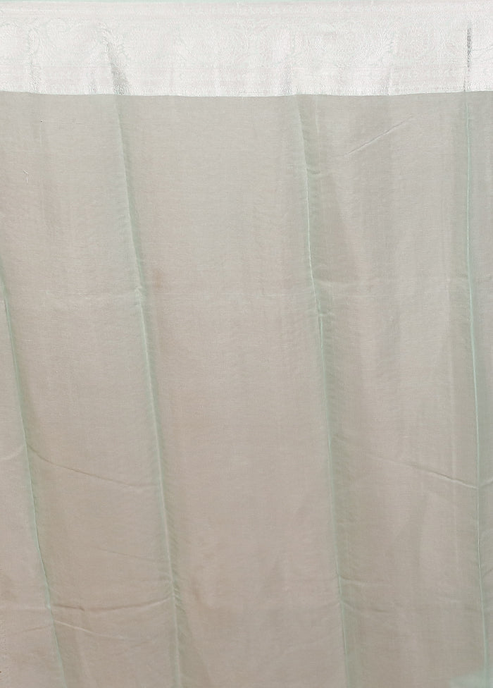 Green Kora Silk Saree With Blouse Piece