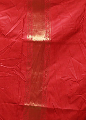 Red Dupion Silk Saree With Blouse Piece