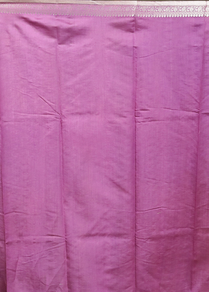 Peach Handloom Dupion Pure Silk Saree With Blouse Piece