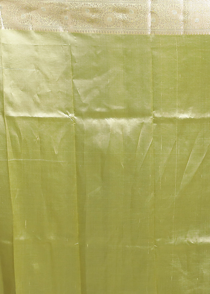 Yellow Handloom Dupion Pure Silk Saree With Blouse Piece
