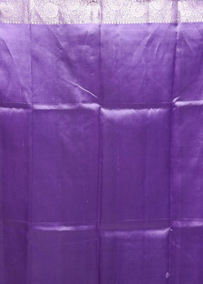 Purple Handloom Dupion Pure Silk Saree With Blouse Piece