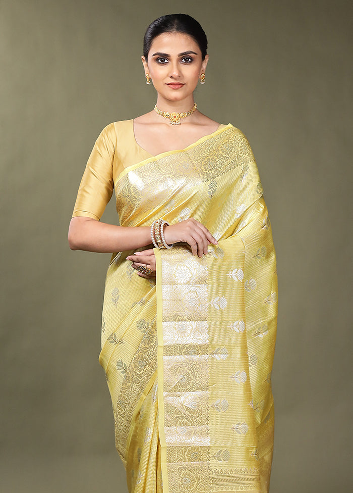 Cream Handloom Dupion Pure Silk Saree With Blouse Piece