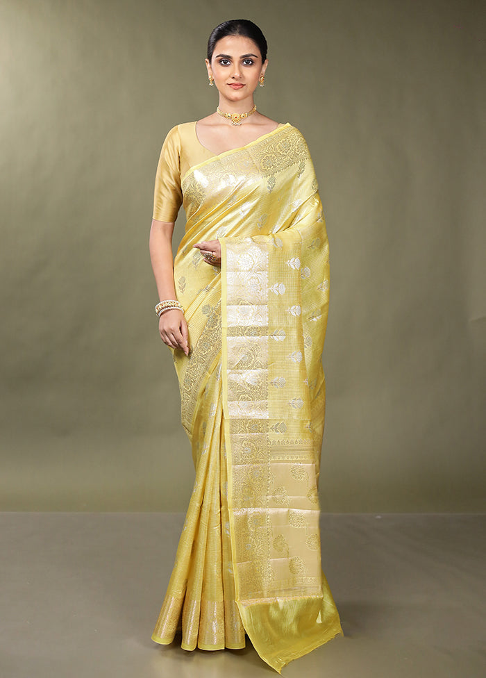 Cream Handloom Dupion Pure Silk Saree With Blouse Piece