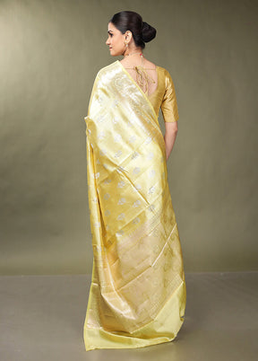 Cream Handloom Dupion Pure Silk Saree With Blouse Piece