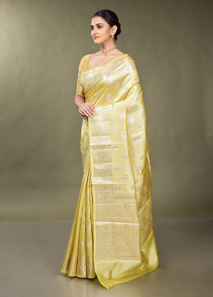 Cream Handloom Dupion Pure Silk Saree With Blouse Piece