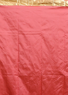 Pink Kanjivaram Silk Saree With Blouse Piece