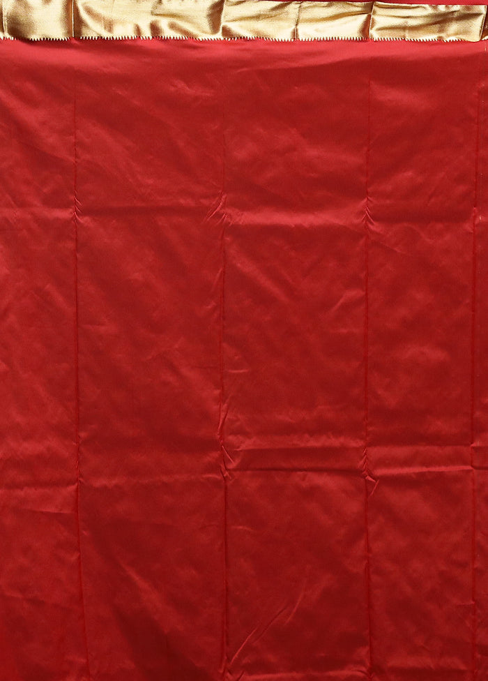 Red Kanjivaram Silk Saree With Blouse Piece