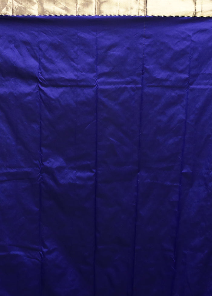 Blue Kanjivaram Silk Saree With Blouse Piece