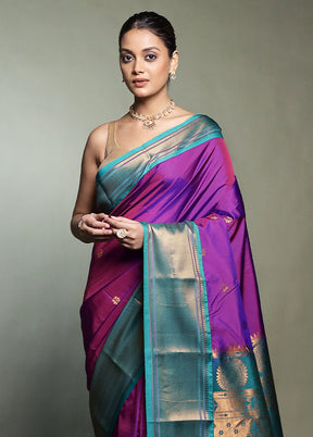 Pink Kanjivaram Silk Saree With Blouse Piece