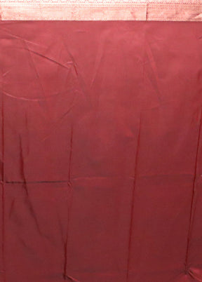 Maroon Kanjivaram Silk Saree With Blouse Piece