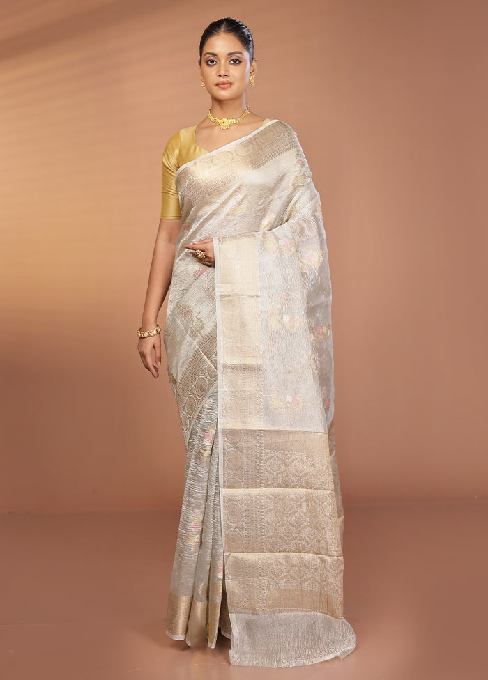 Green Tissue Silk Saree With Blouse Piece
