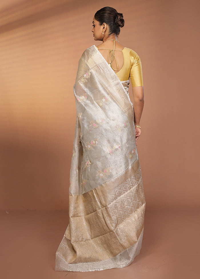 Green Tissue Silk Saree With Blouse Piece