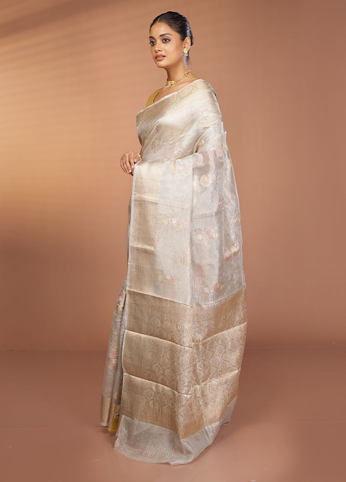 Green Tissue Silk Saree With Blouse Piece