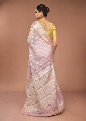 Purple Tissue Silk Saree With Blouse Piece
