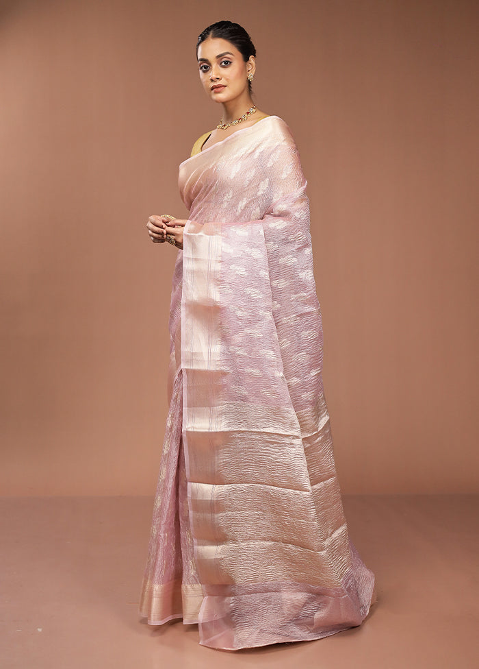 Purple Tissue Silk Saree With Blouse Piece