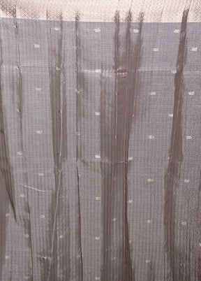 Purple Crushed Tissue Silk Saree With Blouse Piece