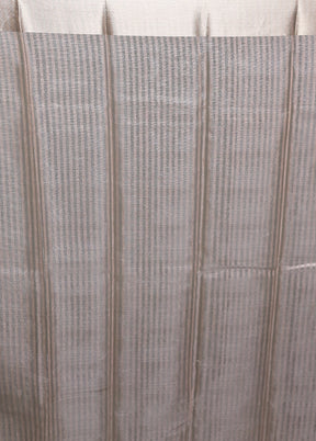 Rust Crushed Tissue Silk Saree With Blouse Piece