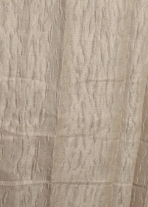 Cream Crushed Tissue Silk Saree With Blouse Piece