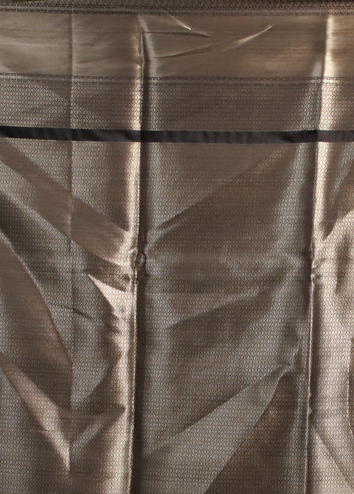 Black Kora Silk Saree With Blouse Piece