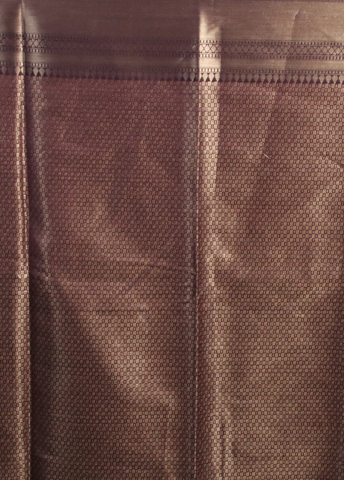 Purple Kora Silk Saree With Blouse Piece