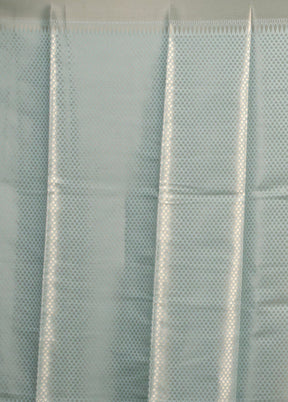 Blue Kora Silk Saree With Blouse Piece