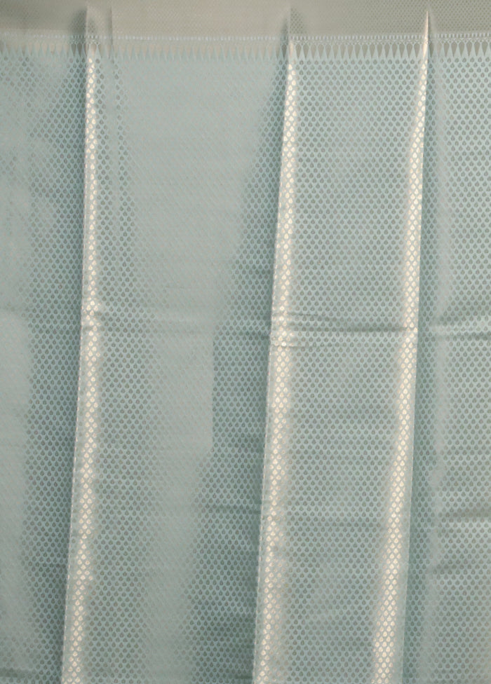 Blue Kora Silk Saree With Blouse Piece