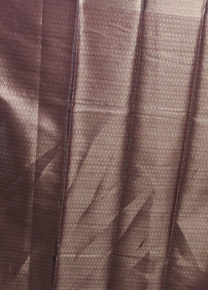 Purple Kora Silk Saree With Blouse Piece