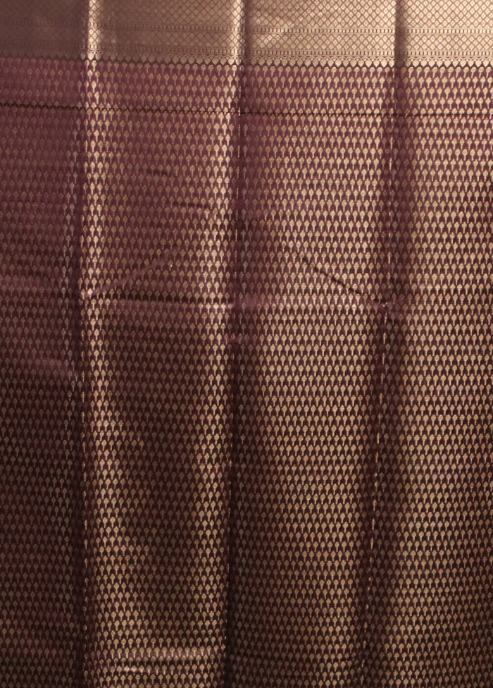 Purple Kora Silk Saree With Blouse Piece