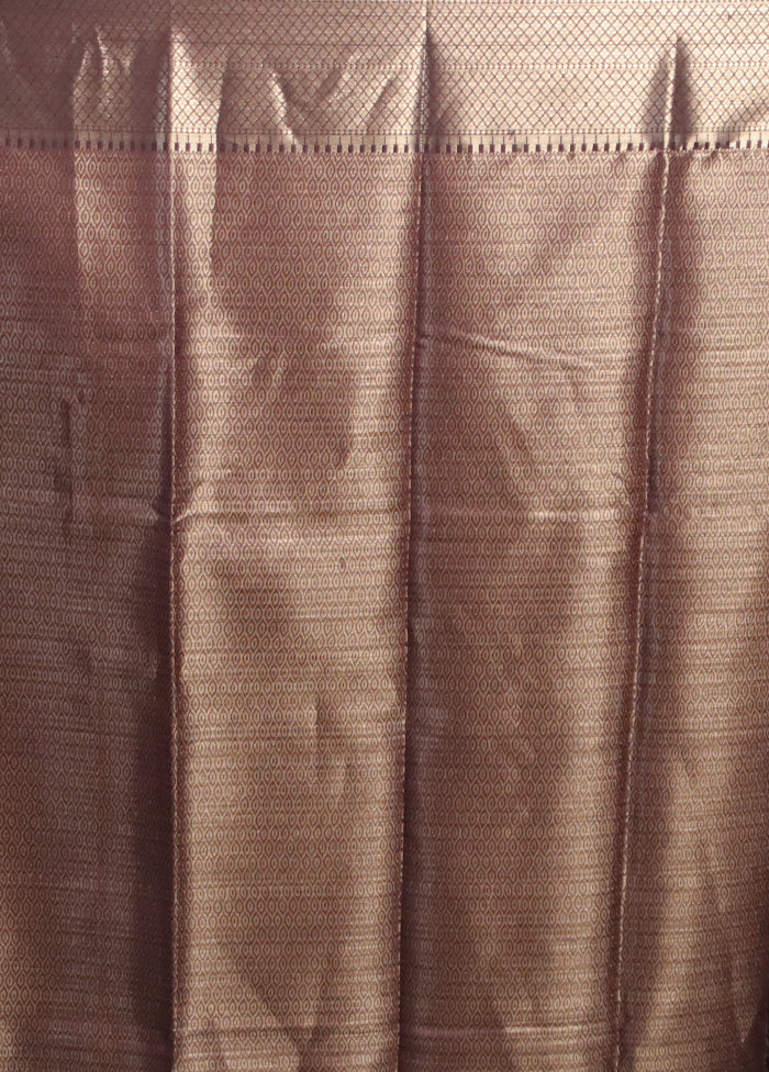 Purple Kora Silk Saree With Blouse Piece