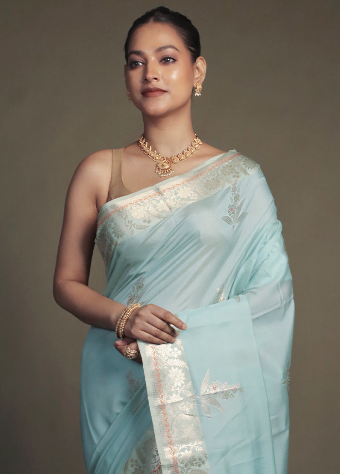 Green Kora Silk Saree With Blouse Piece