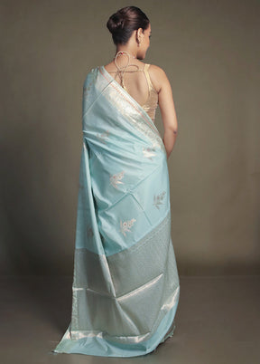 Green Kora Silk Saree With Blouse Piece
