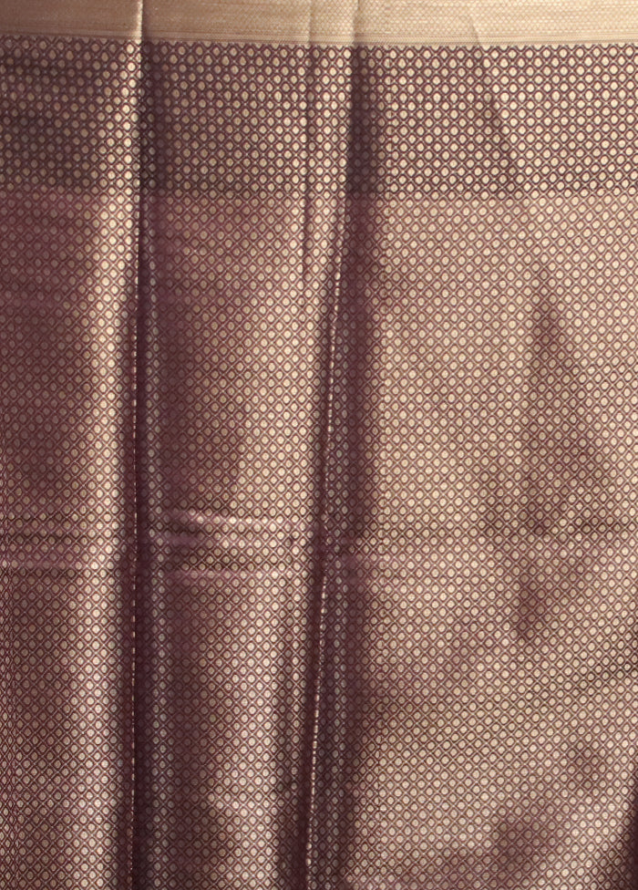 Purple Kora Silk Saree With Blouse Piece
