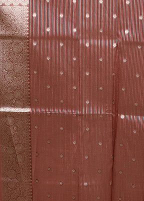 Maroon Organza Saree With Blouse Piece