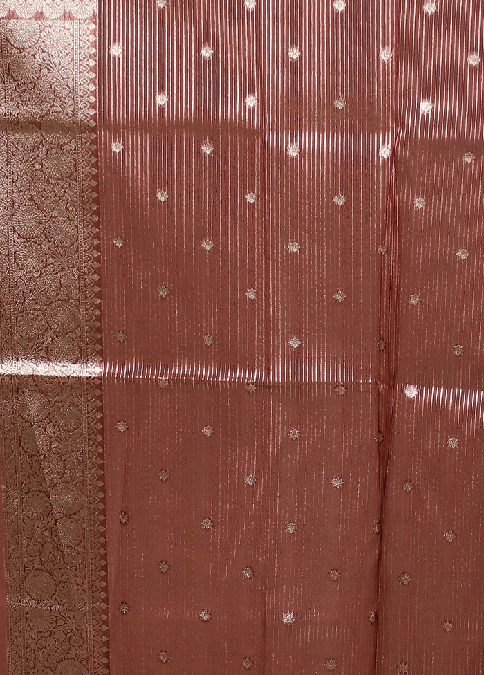 Maroon Organza Saree With Blouse Piece