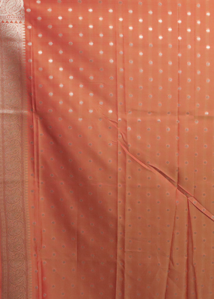 Orange Uppada Silk Saree With Blouse Piece