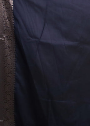 Blue Uppada Silk Saree With Blouse Piece