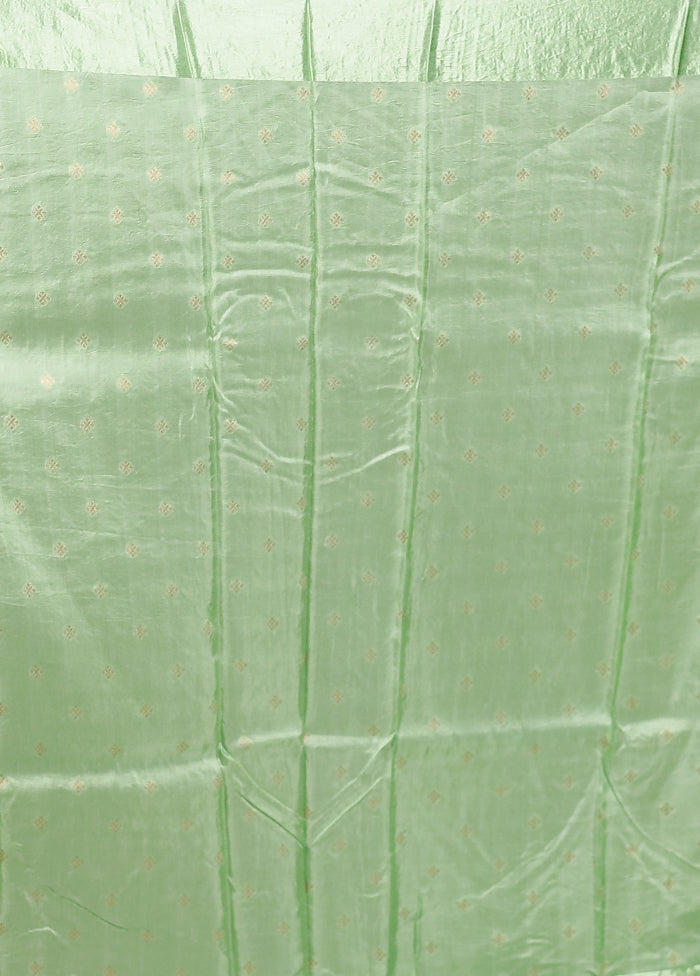 Green Dupion Silk Saree With Blouse Piece