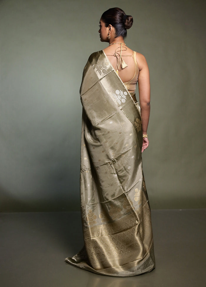 Cream Dupion Silk Saree With Blouse Piece