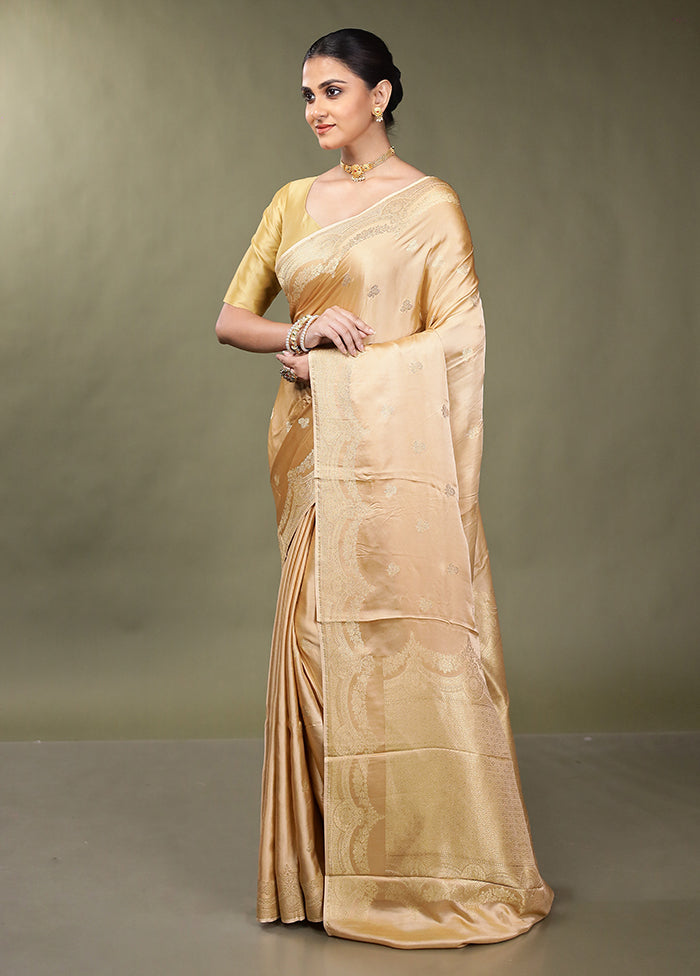 Cream Dupion Silk Saree With Blouse Piece