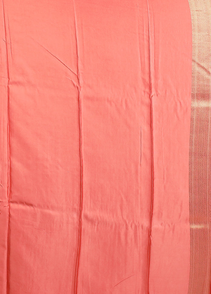 Pink Handloom Dupion Pure Silk Saree With Blouse Piece