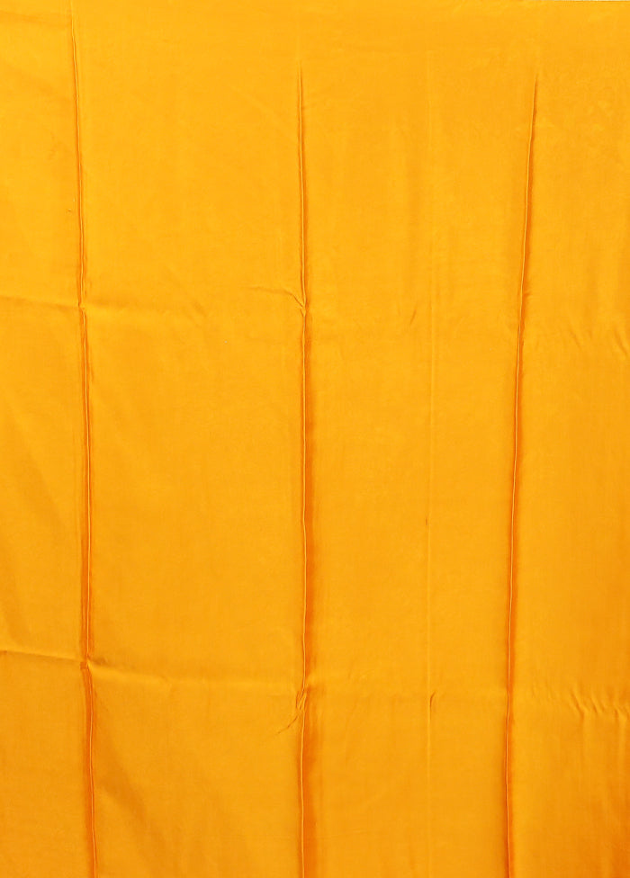 Yellow Handloom Dupion Pure Silk Saree With Blouse Piece