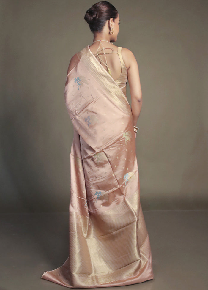 Cream Dupion Silk Saree With Blouse Piece