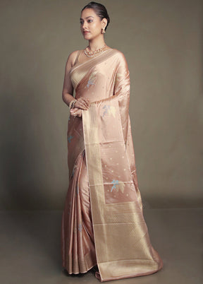 Cream Dupion Silk Saree With Blouse Piece